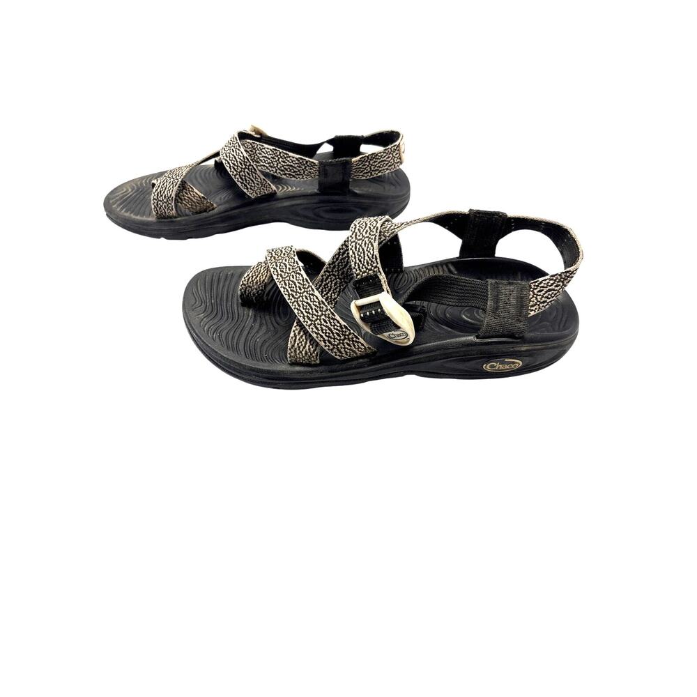 Chaco Black Tan Strappy women's Outdoor Sandals Size Unknown 10” Heel to Toe